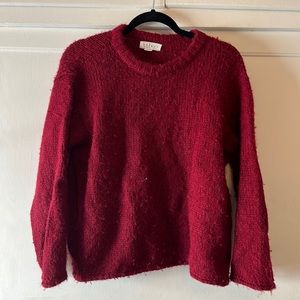 No hood little red riding hood alpaca wool blend velvet sweater small